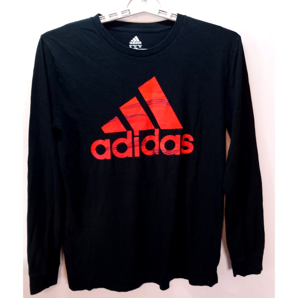 Adidas Boy's Long Sleeve T-Shirt, Size XL 18-20, Black